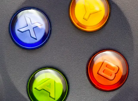 Affiche de Pixel Panic : boutons de manette colorés